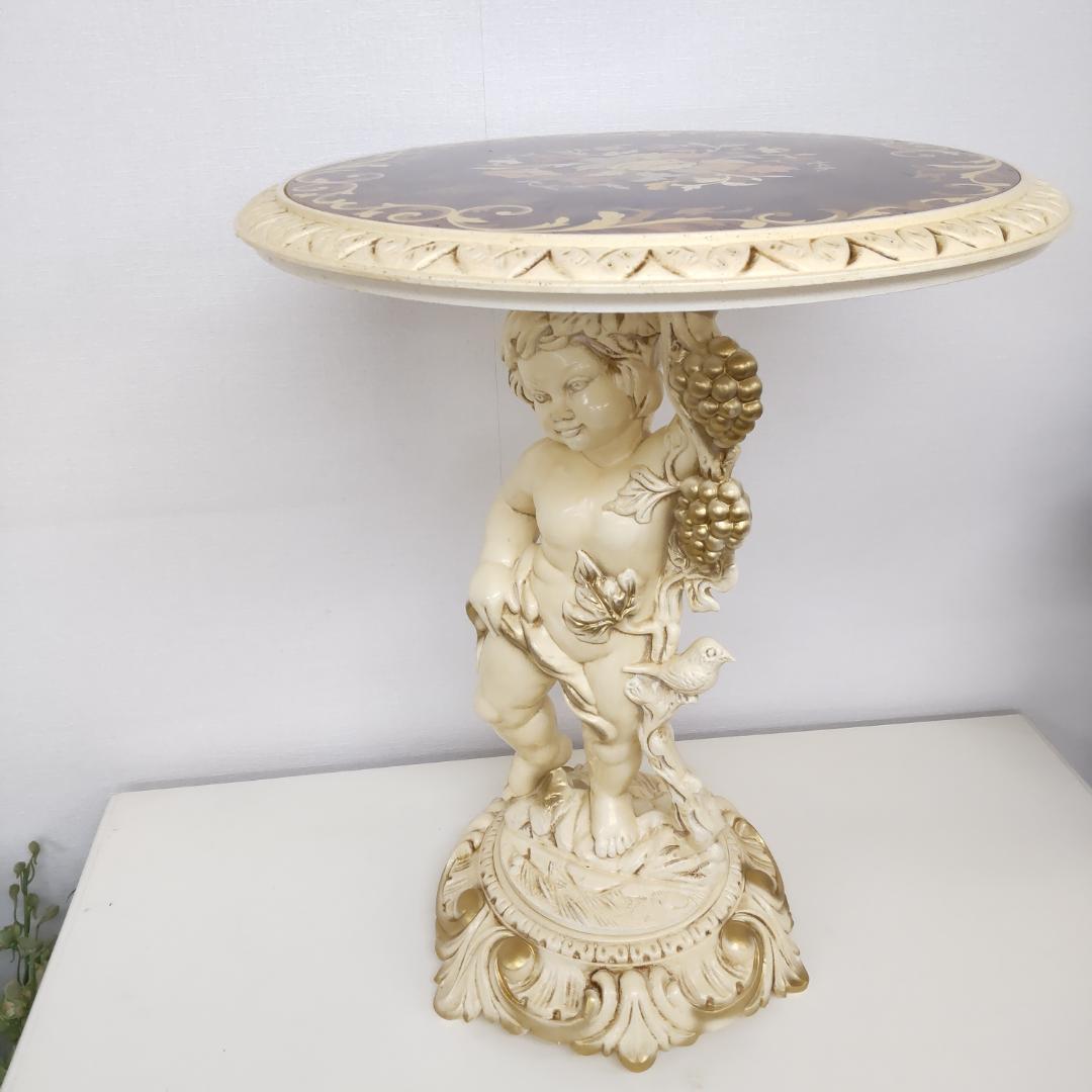 西洋アンティーク風　イタリア　サイドテーブル　組み立てテーブル　うさぎ付箋で保管