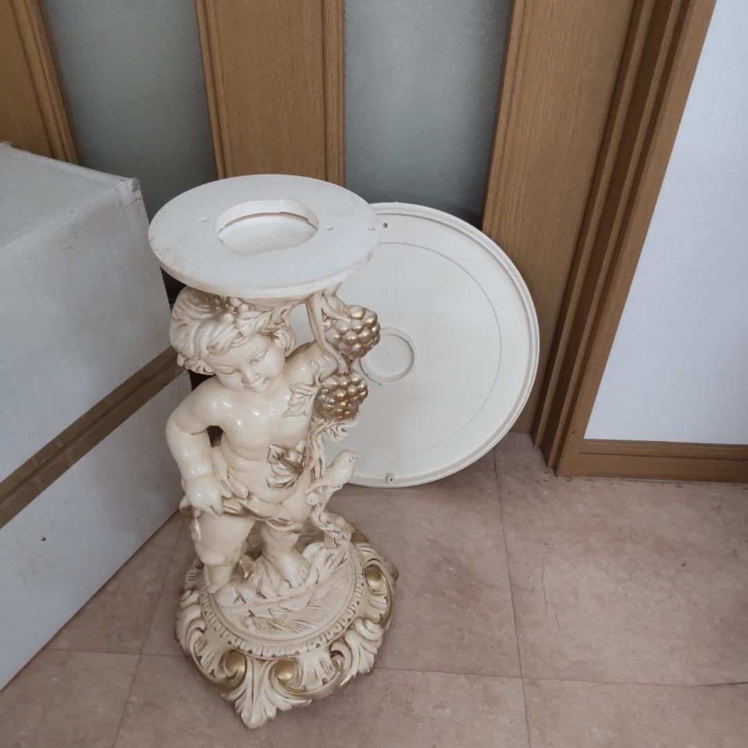 西洋アンティーク風　イタリア　サイドテーブル　組み立てテーブル　うさぎ付箋で保管