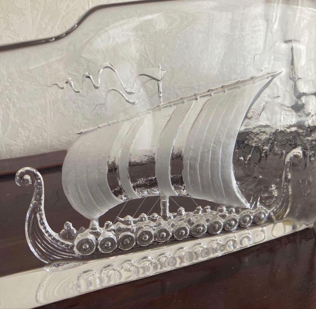 北欧 KOSTA BODA コスタボダ クリスタルガラス 船の彫刻