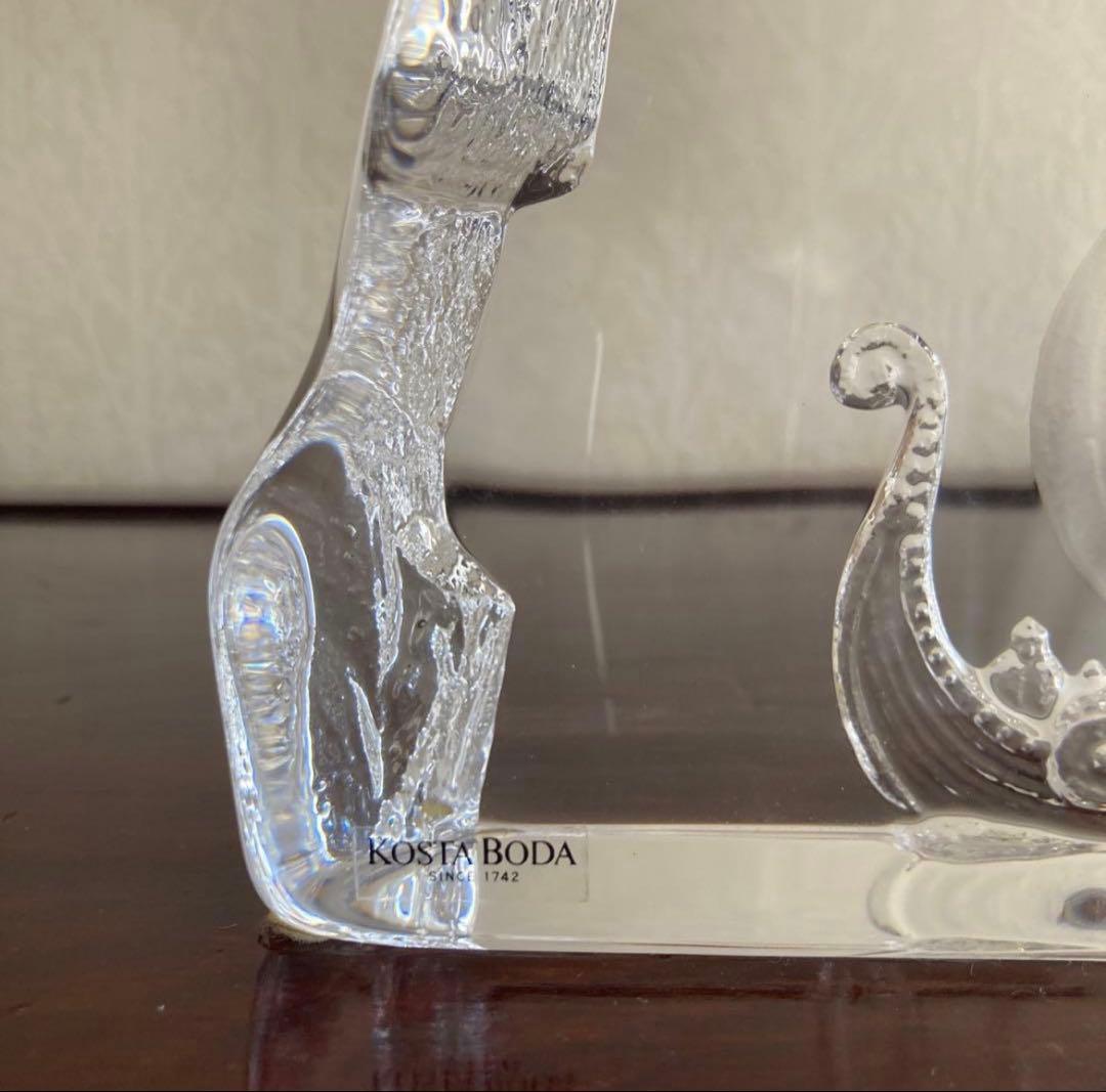 北欧 KOSTA BODA コスタボダ クリスタルガラス 船の彫刻