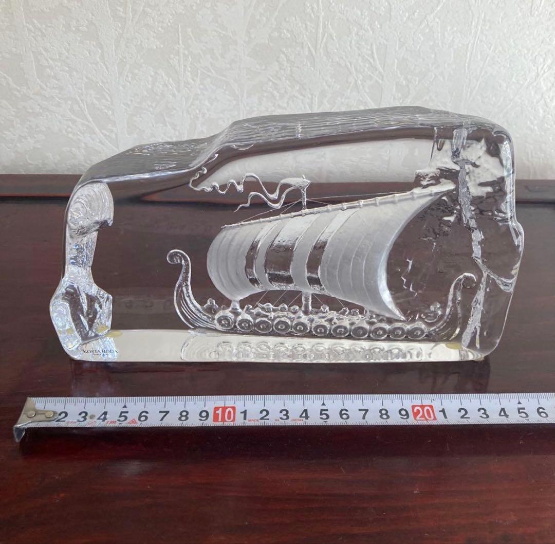 北欧 KOSTA BODA コスタボダ クリスタルガラス 船の彫刻