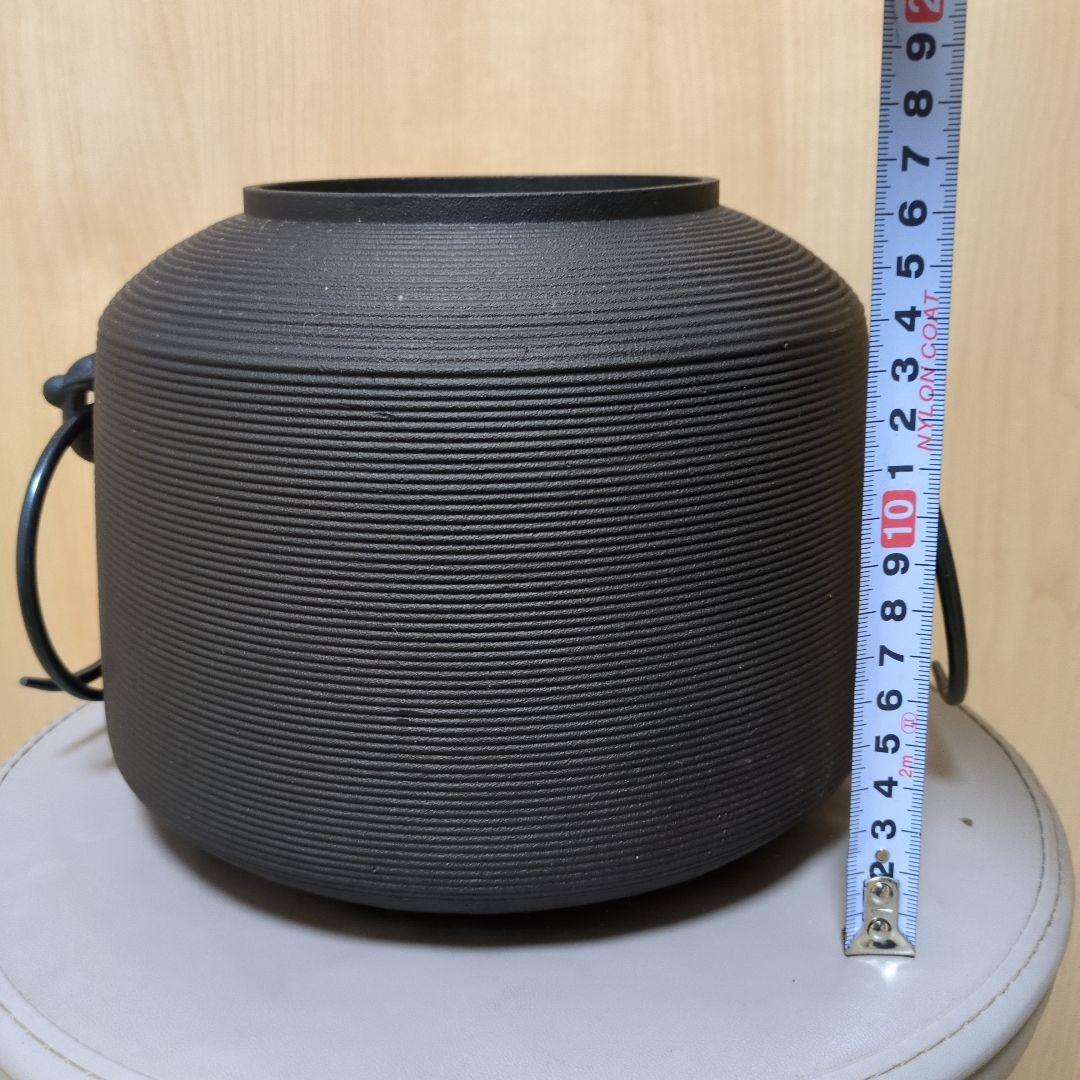 茶道具　特製 志きの釜 本漆仕上 糸目尻張釜