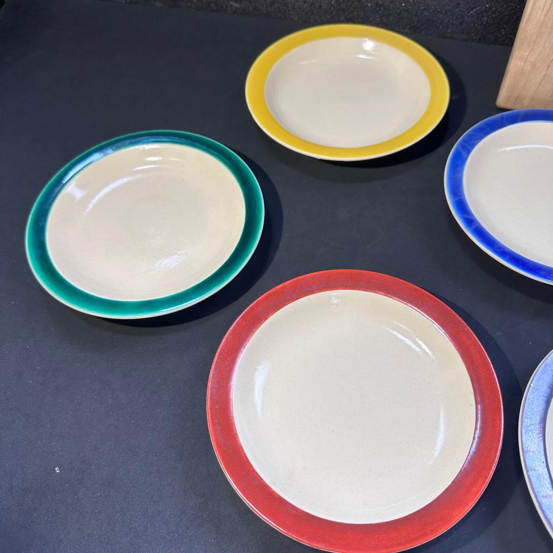 京焼　初代　三浦竹軒　銘々皿　共箱入り　未使用品