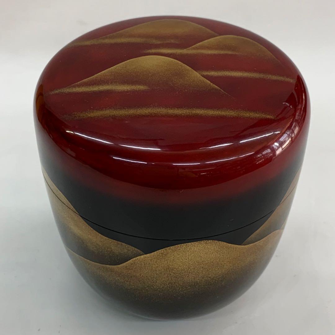 【棗　遠山蒔絵　梨地】新井宗賀　共箱