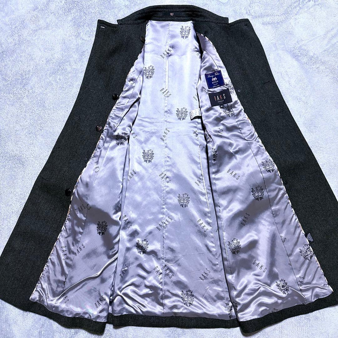 マキシ丈【未使用】DAKS MOON チェスターコート ダブル ヘリンボーン