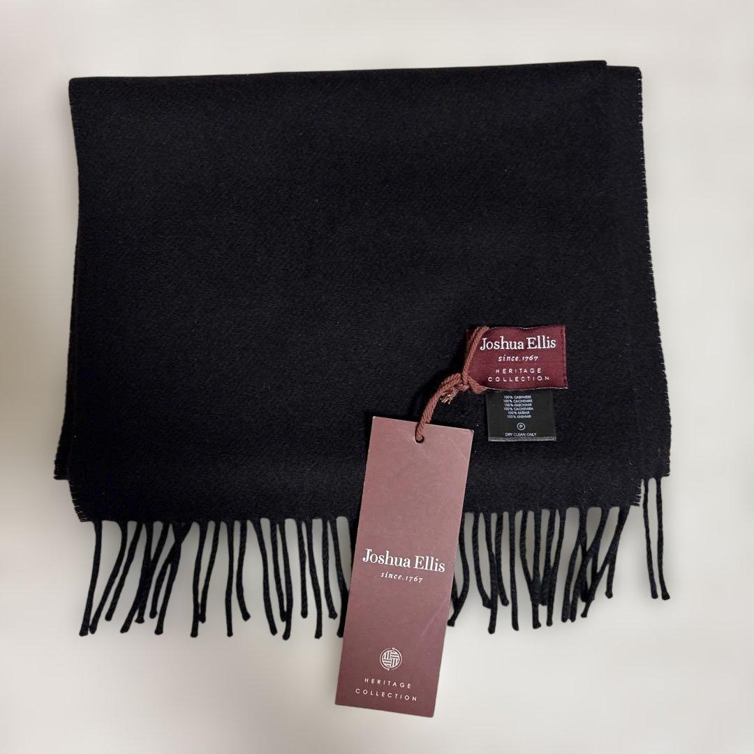 【Joshua Ellis】 ジョシュア エリス カシミヤ マフラー ブラック