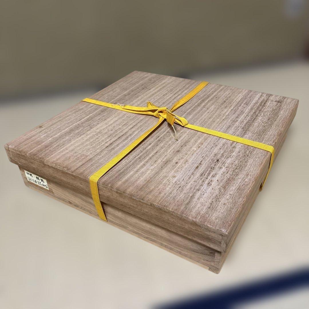 【茶道具】田中表阿弥造　鱗鶴蒔絵　炉縁（共箱）