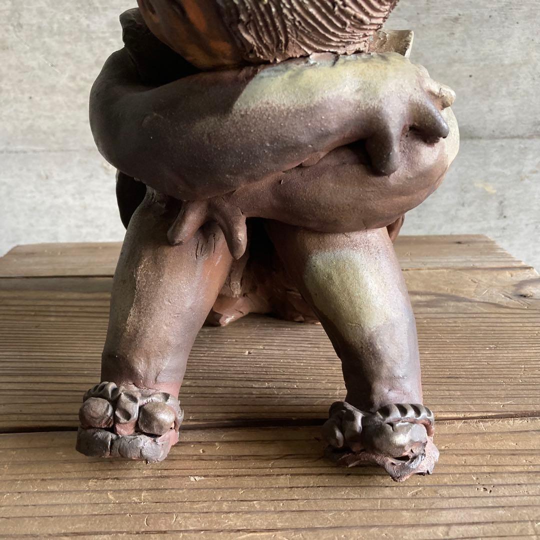 わらべ 童子 子供 像 陶器 陶芸 彫刻 置物 工芸品 和風 オブジェ レトロ