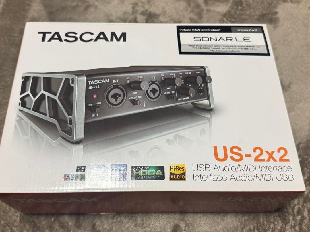 TASCAM US-2x2 USBオーディオインターフェイス【ケーブル付】