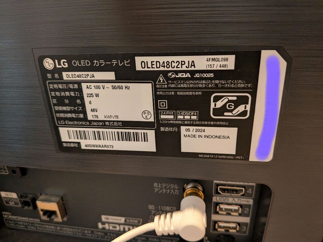 48インチ LG 有機ELテレビ OLED48C2PJA