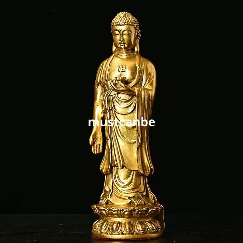 銅製 神像立ち釈迦仏仏像 仏堂に奉安します 鎮宅辟邪 開運風水招財 置物工芸品