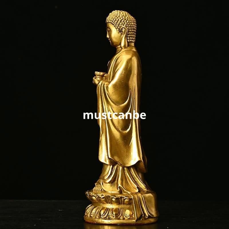 銅製 神像立ち釈迦仏仏像 仏堂に奉安します 鎮宅辟邪 開運風水招財 置物工芸品