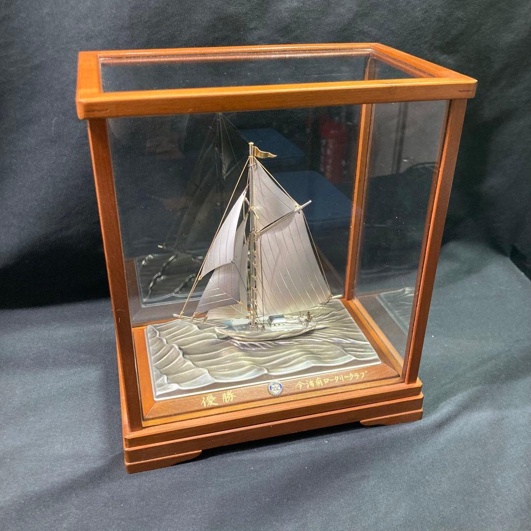 銀工芸品 帆船 ヨット置物 スターリングシルバー960