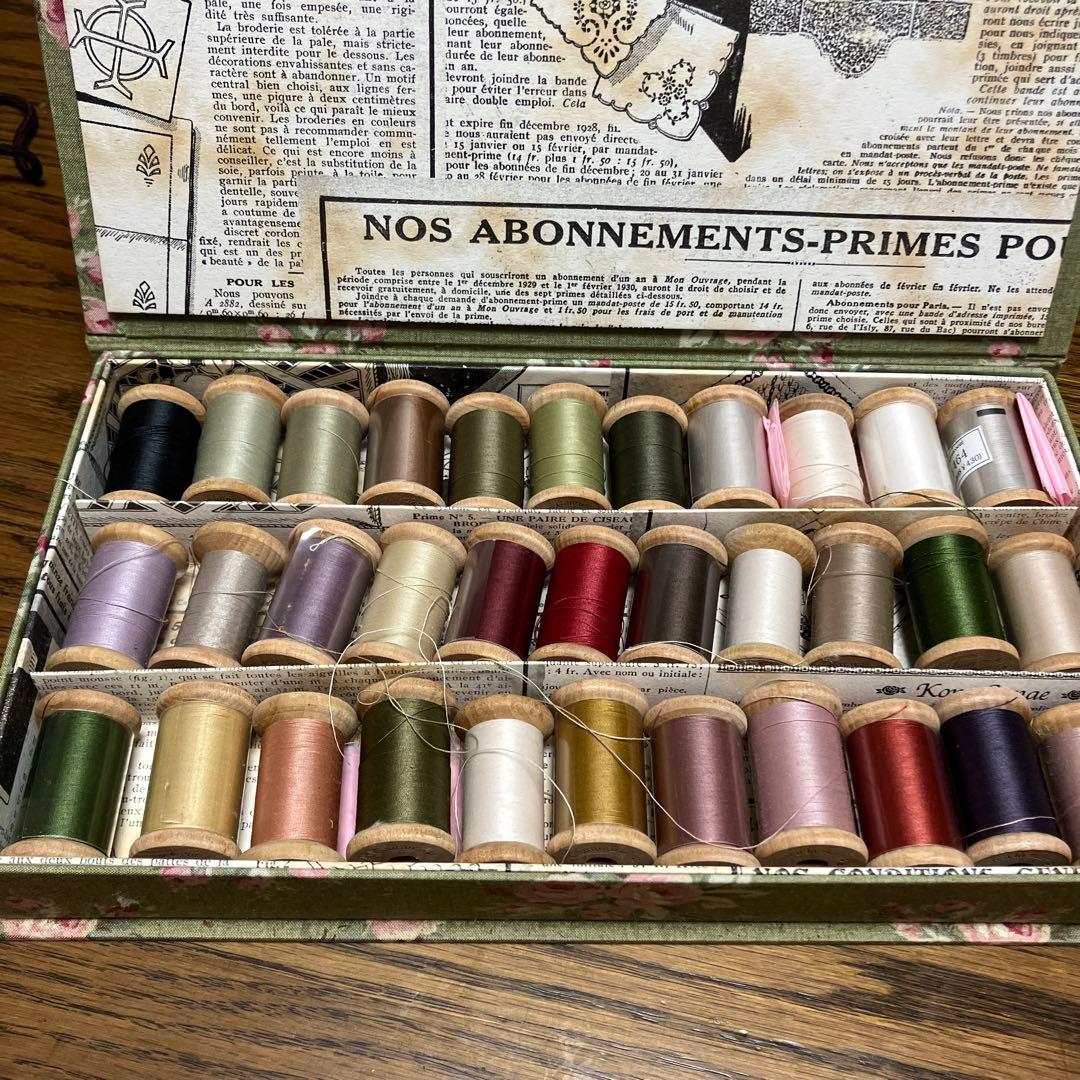 こうの早苗さんの糸セットとカルトナージュです