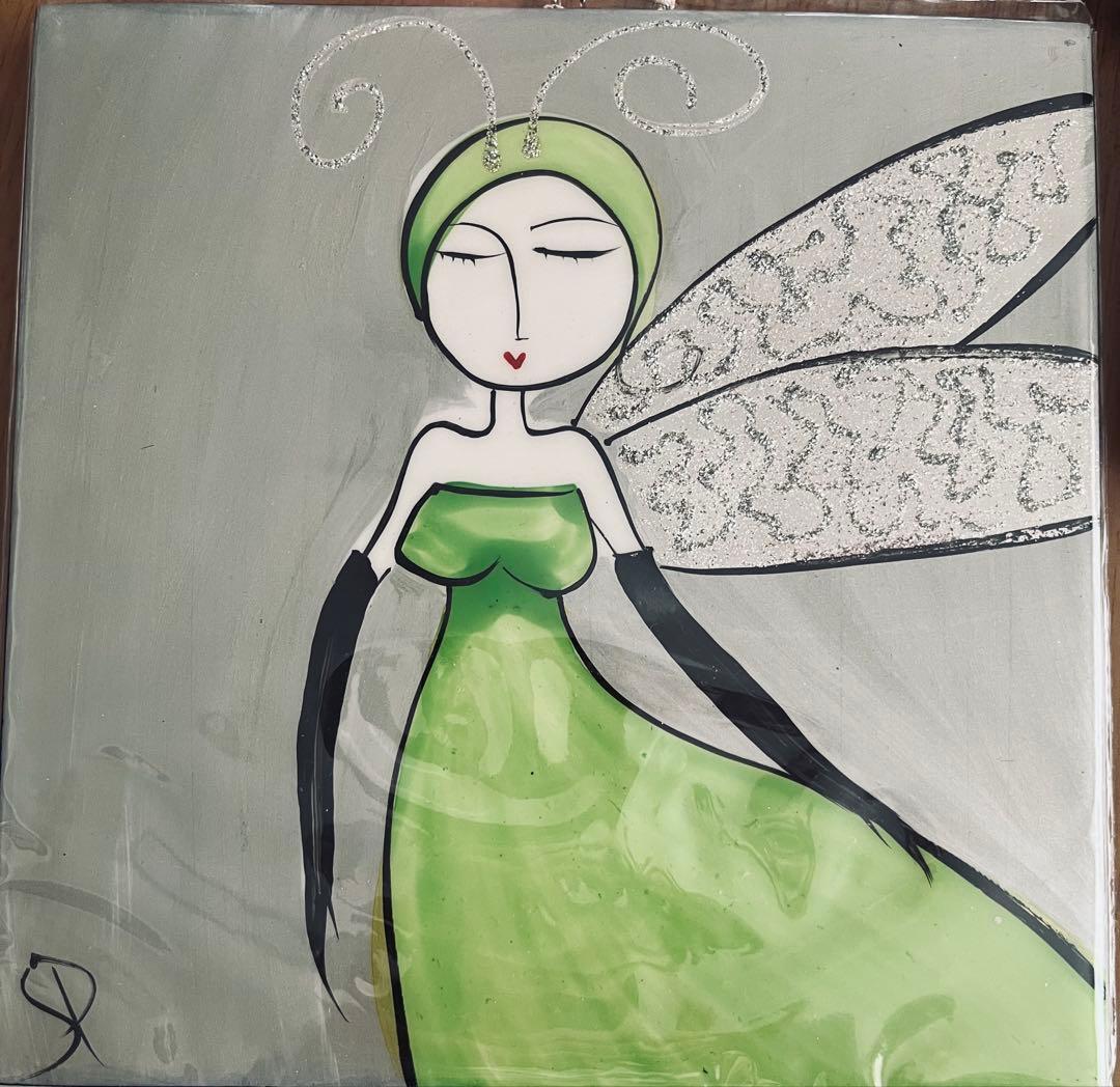 タイル絵画 魔女と妖精 2点セット(19.7✖️19.7cm)