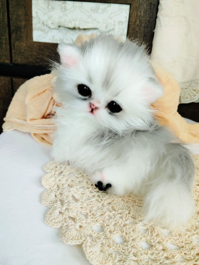 チンチラシルバー♡子猫のくるみちゃん♡アートドール♡ぬいぐるみ♡