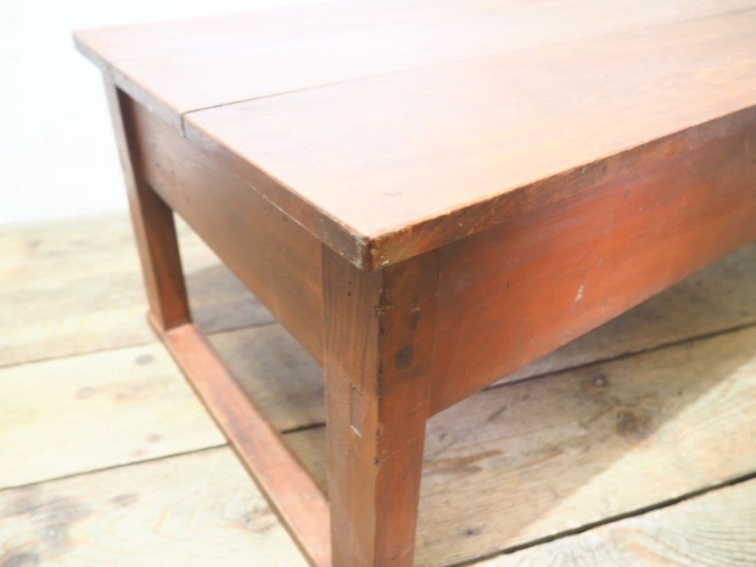 1207 アンティーク　文机　ローテーブル　座卓　ちゃぶ台 レトロ　展示台　引出