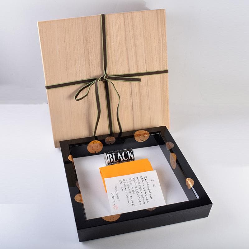 茶道具　輪島塗　蒔絵職人　日野拓也作　玉兎蒔絵　炉縁　共箱　M　R8986B