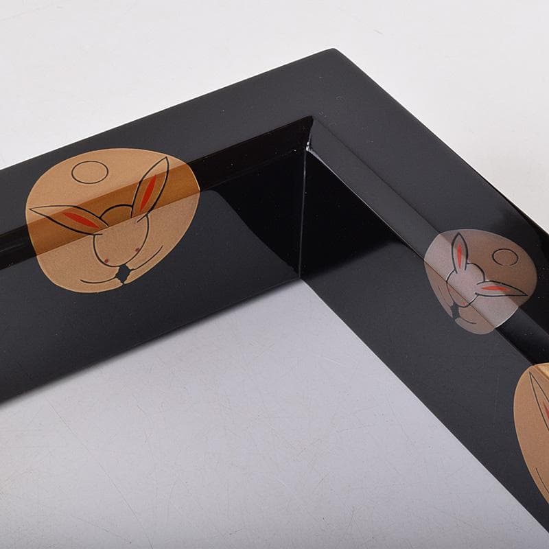 茶道具　輪島塗　蒔絵職人　日野拓也作　玉兎蒔絵　炉縁　共箱　M　R8986B