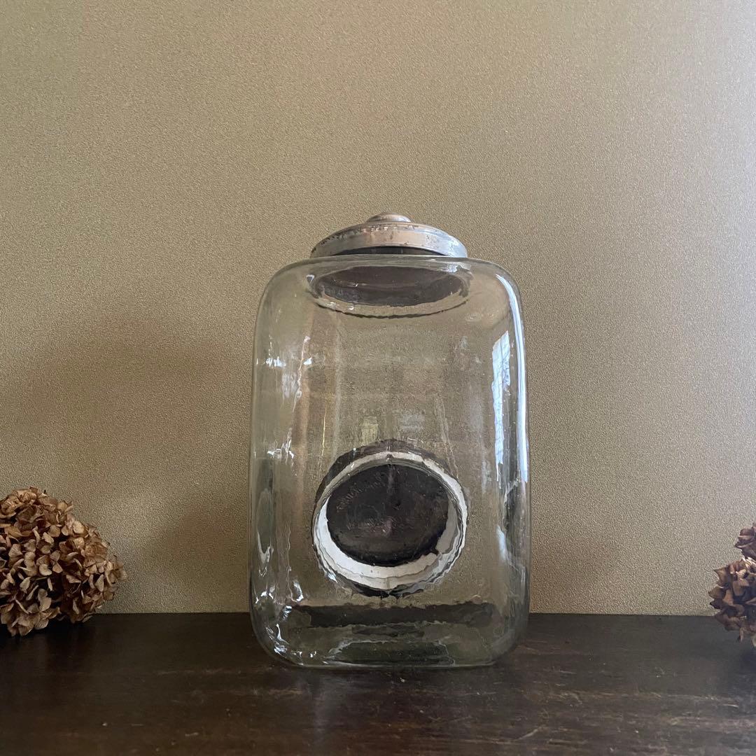 アンティーク　ガラス瓶　口付瓶　レトロガラス　店舗什器　当時物