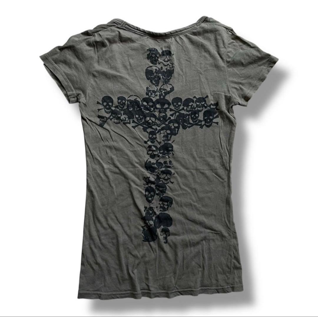 トップス 00s Japanese label back cross skull tee