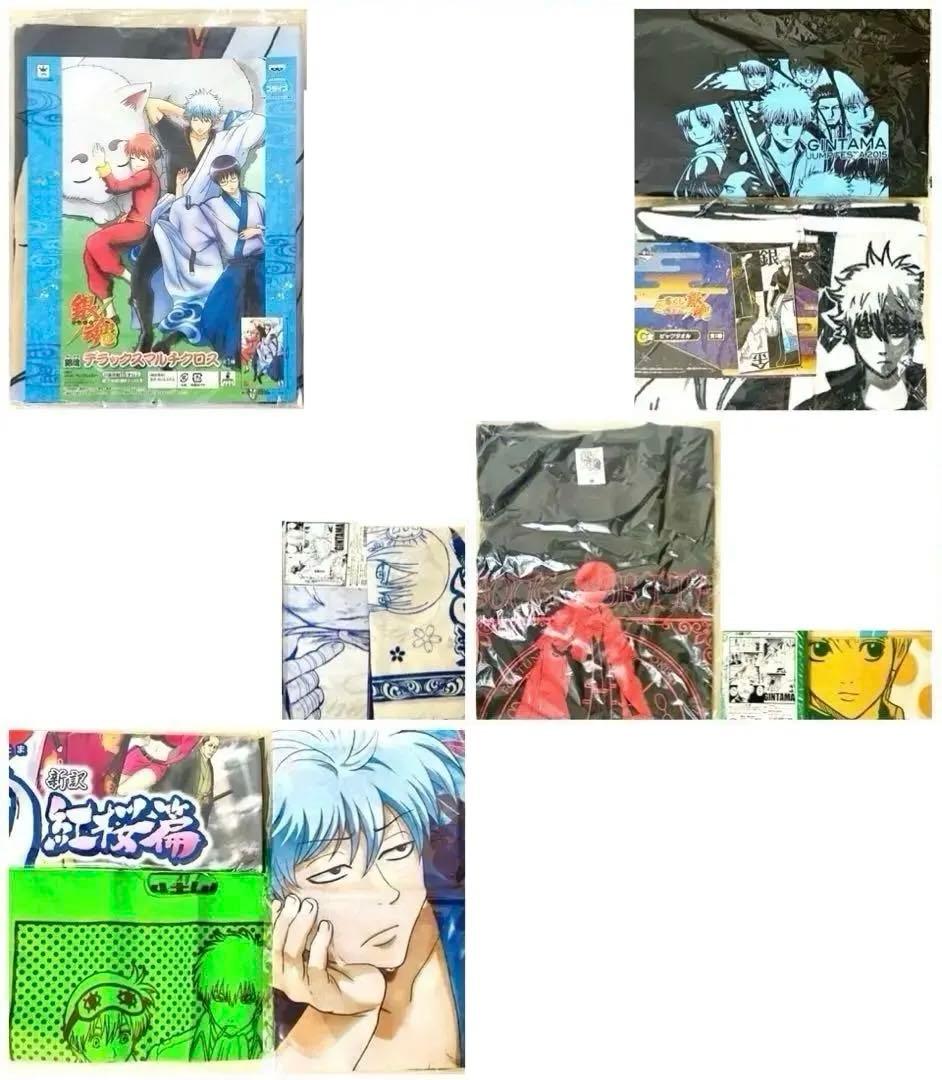 銀魂 布類セット タオルハンカチ 手ぬぐい トートバッグTシャツ銀時土方沖田高杉