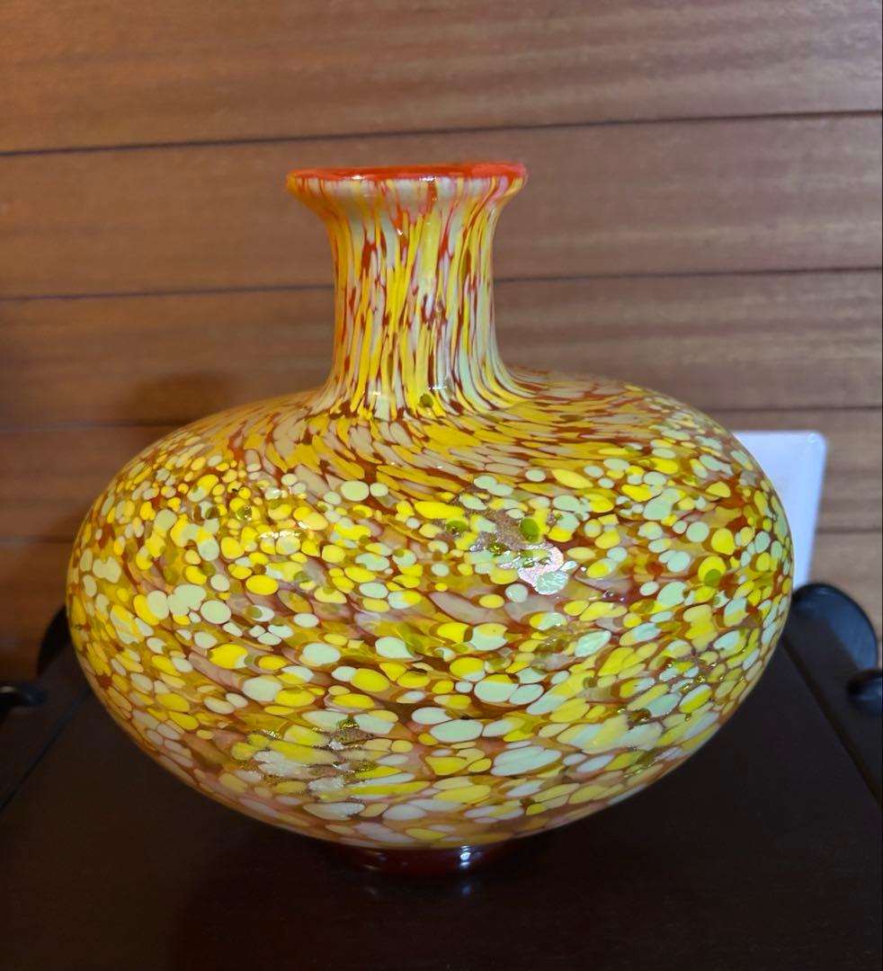 津軽びいどろ　大川薫工房　花瓶