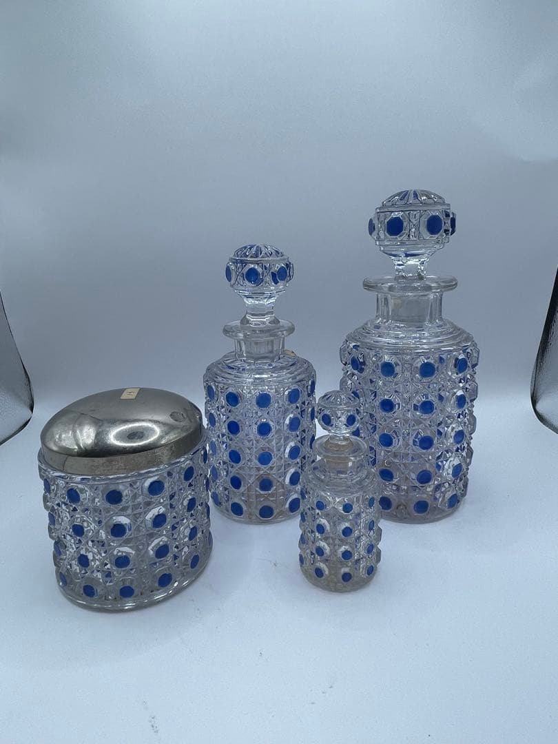 クリアガラス 装飾ボトル 4点セット