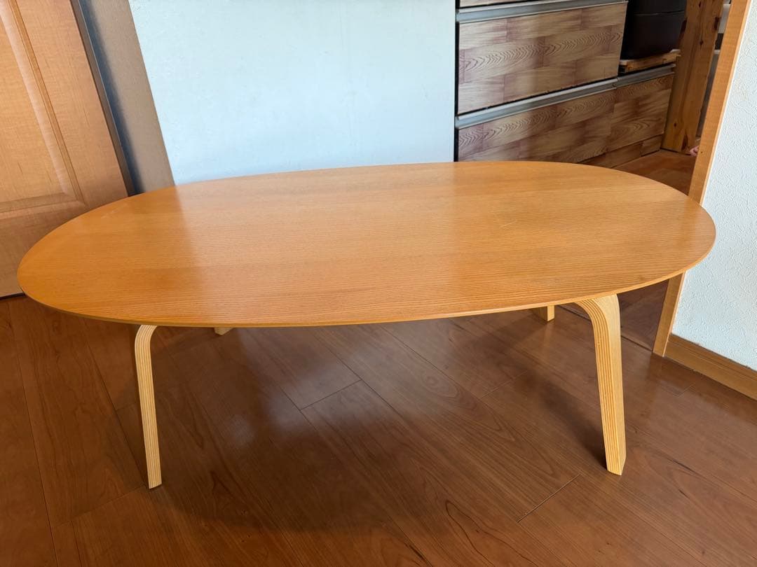 ★うさしのページ【状態良】無印こたつテーブルにもなる楕円形テーブル★