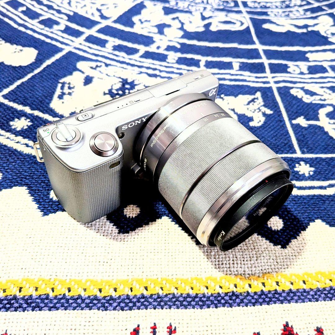 美品SONY NEX-5シルバー E18-55mm F3.5-5.6 レンズ付き