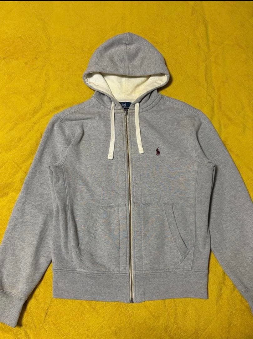 【美品】Polo by Ralph Lauren グレー サーマルパーカー