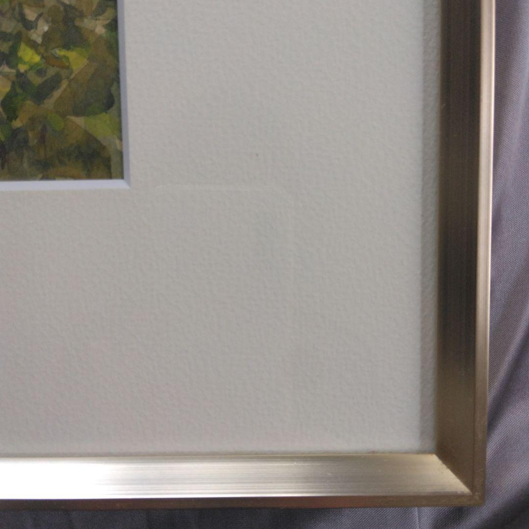 アート　フレーム　額縁　ゴールド　F6　水彩画　秋景　 額装済み　インテリア