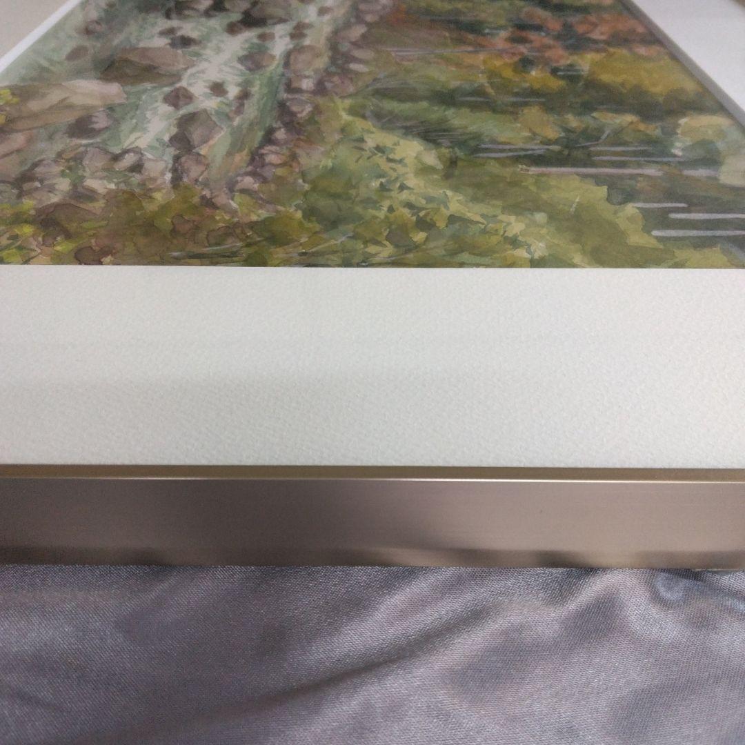 アート　フレーム　額縁　ゴールド　F6　水彩画　秋景　 額装済み　インテリア