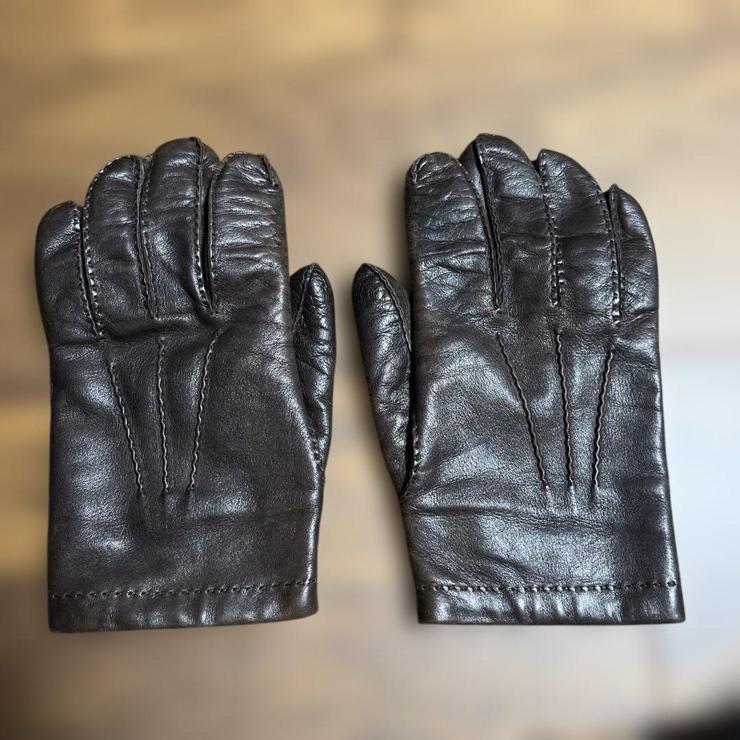 ベルルッティ　本革 ダークブラウン 手袋 サイズ8