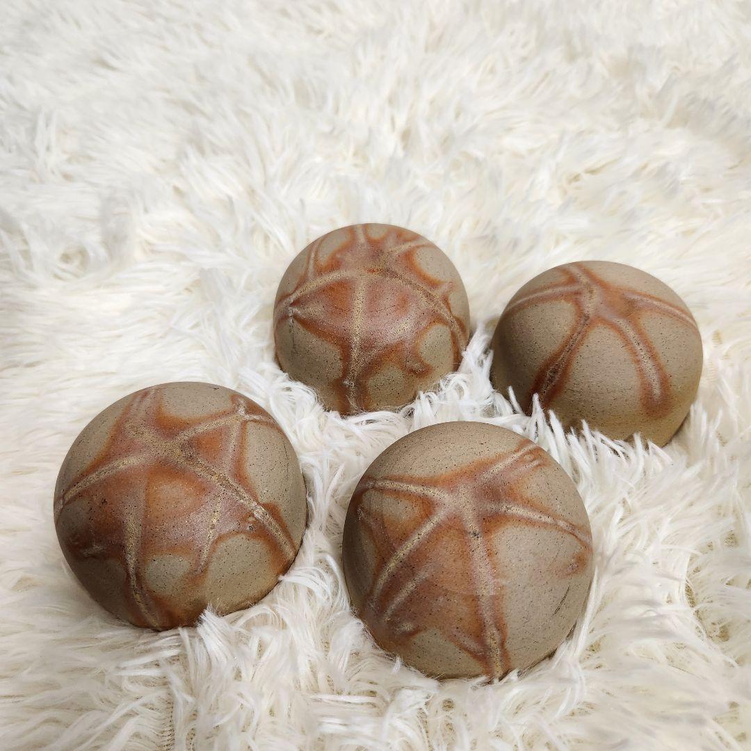 【入手困難】長谷弘工業 備前焼 インシュレーター 緋襷（ヒダスキ）4個セット