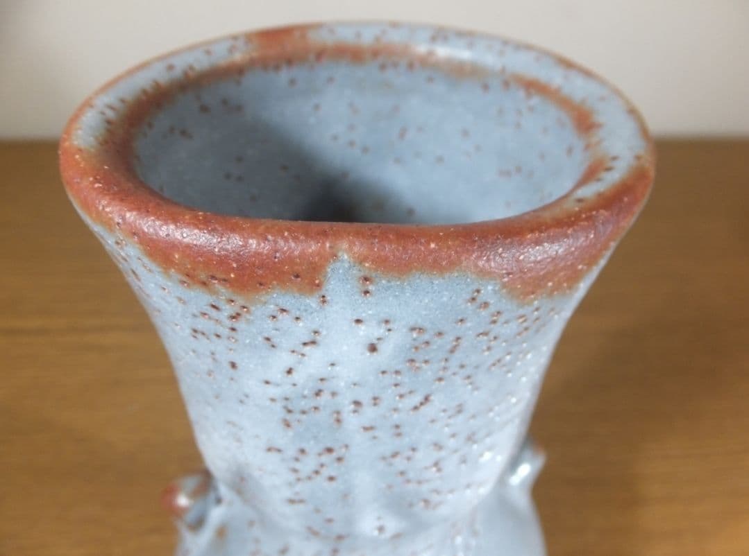 真作保証 藤原敬介 (恭助) 自作 鼡志野茶入 県指定無形文化財 岡山県