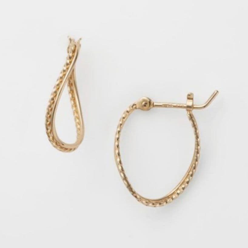 ♡月曜限定♡【agete】ゴールドツイストデザインフープピアス♡チャームオマケ付