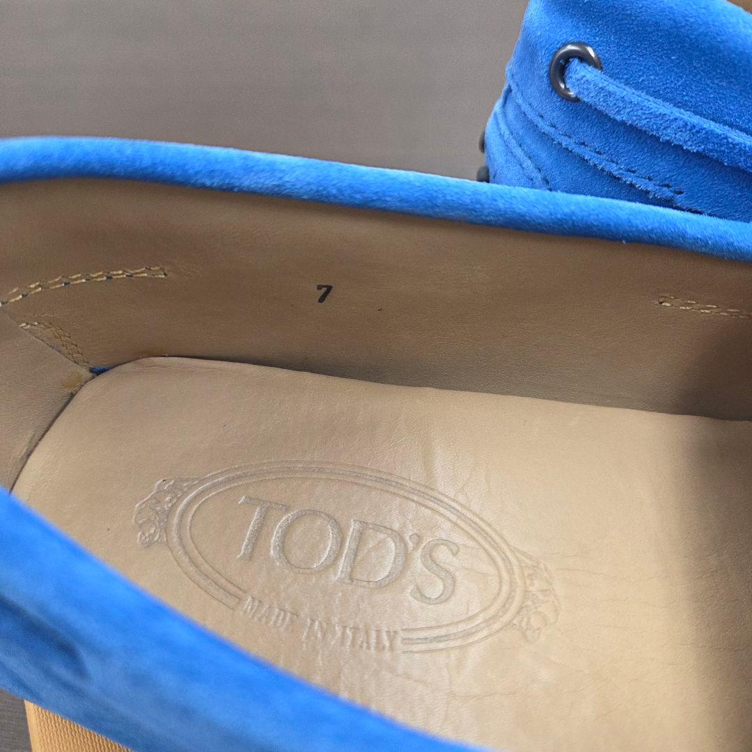 あ*ず様 TOD'S スエード モカシン 青 UK7