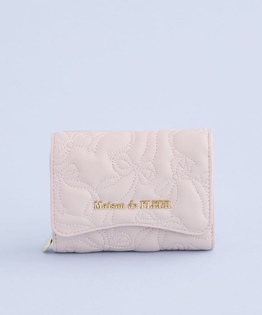 Maison de FLEUR リボンキルティング 財布 ピンク