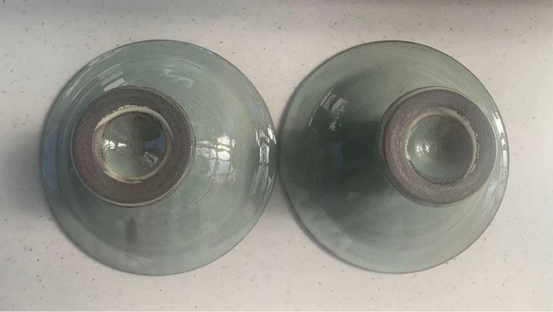 小田志焼　規窯　井上規　造　掻落台付皿　2個　共箱