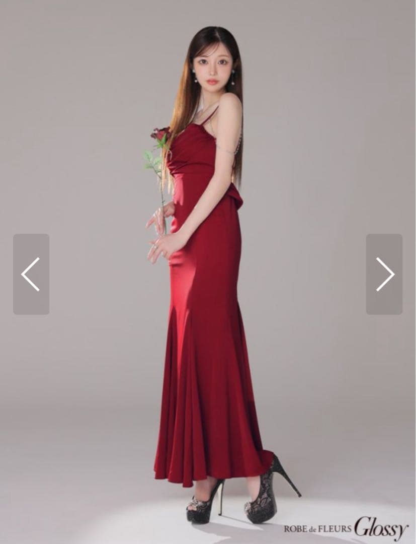 ROBE de FLEURS バーガンディドレス S