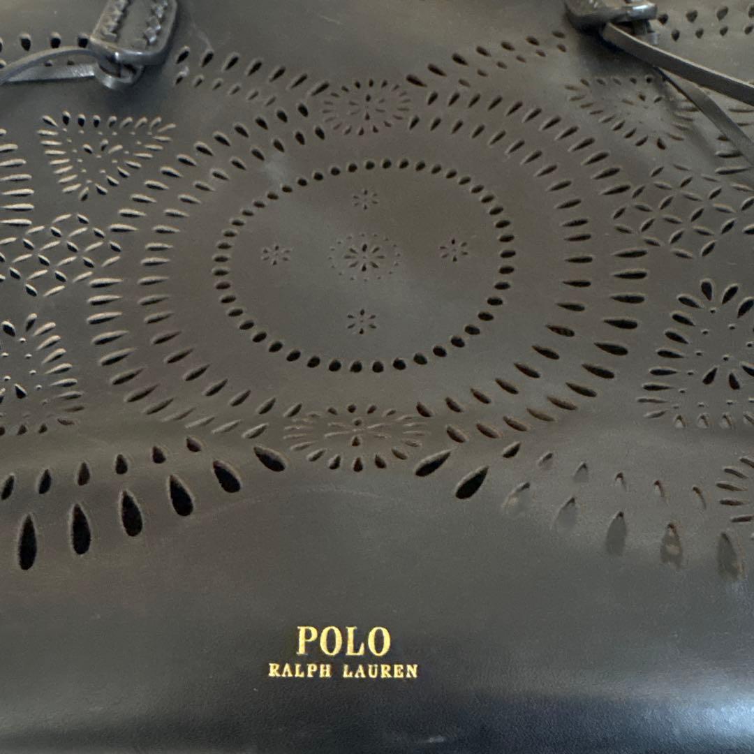 POLO ラルフローレン ブラック レザーバッグ