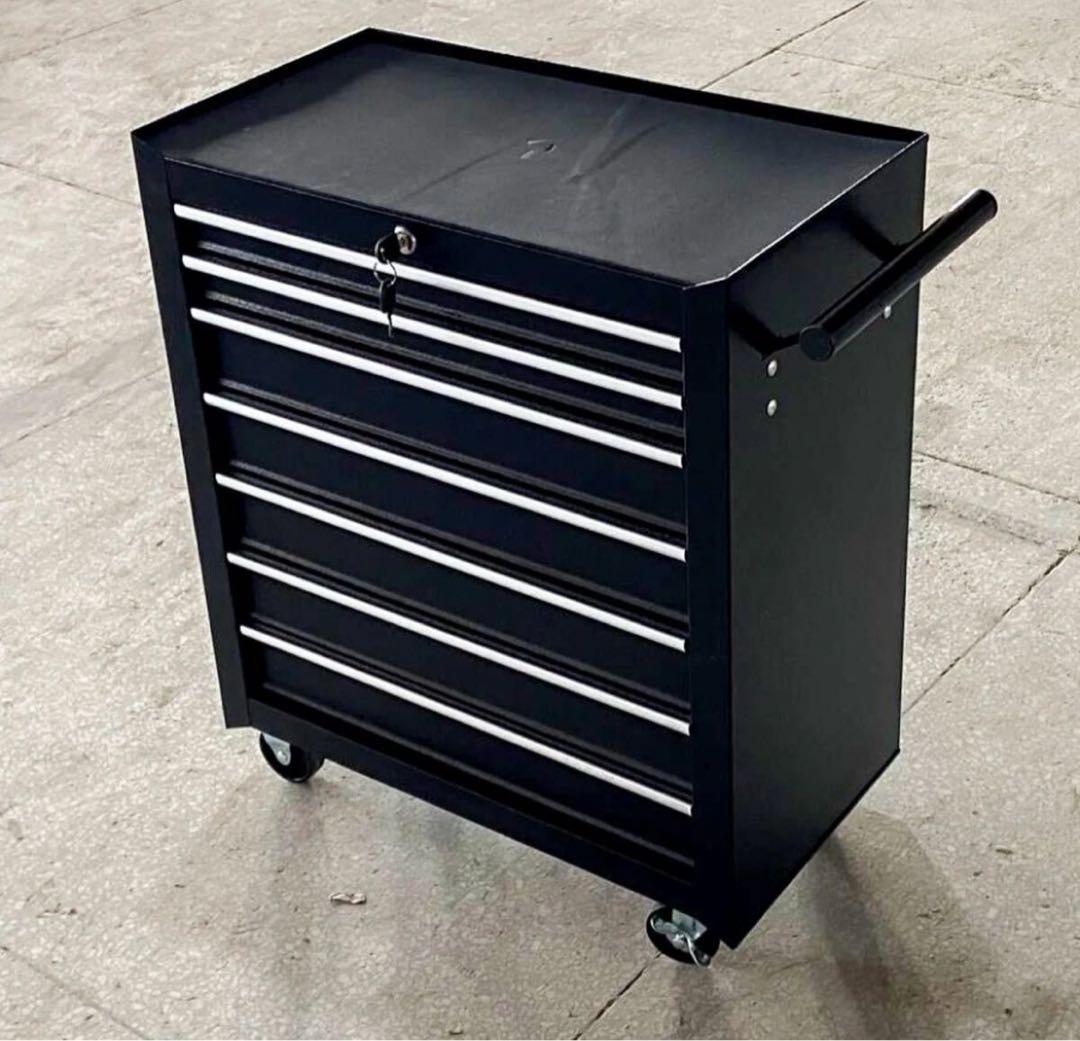 7段ツールボックス 高強度の鋼鉄製！ローラーキャビネット 重い工具も安心収納