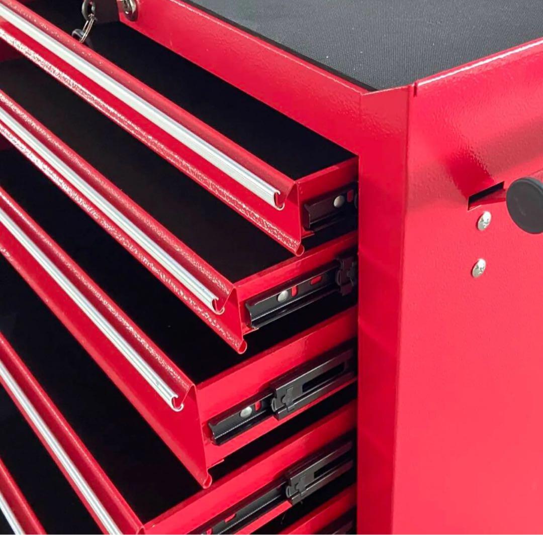 7段ツールボックス 高強度の鋼鉄製！ローラーキャビネット 重い工具も安心収納