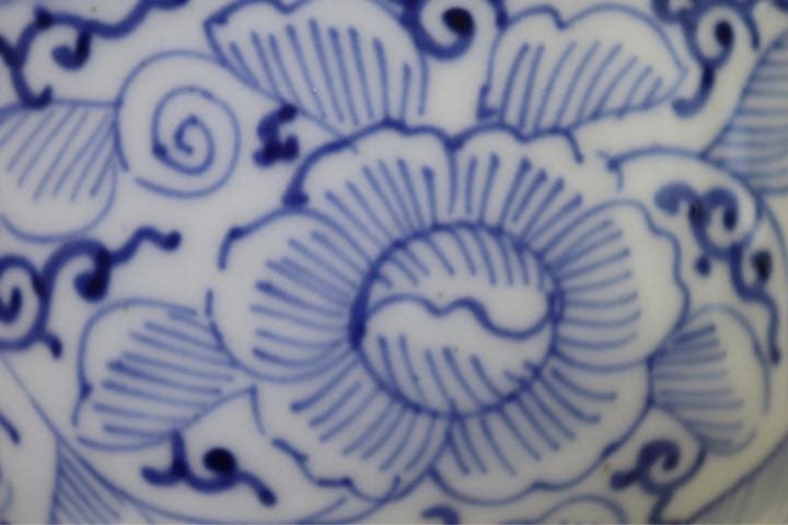 中国　染付　お碗　宣徳年製銘　送料込み1102