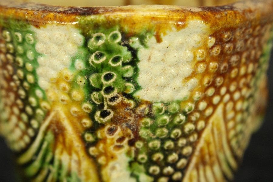 中国美術 唐三彩 獣面 杯 14cmx8cm(LC246)