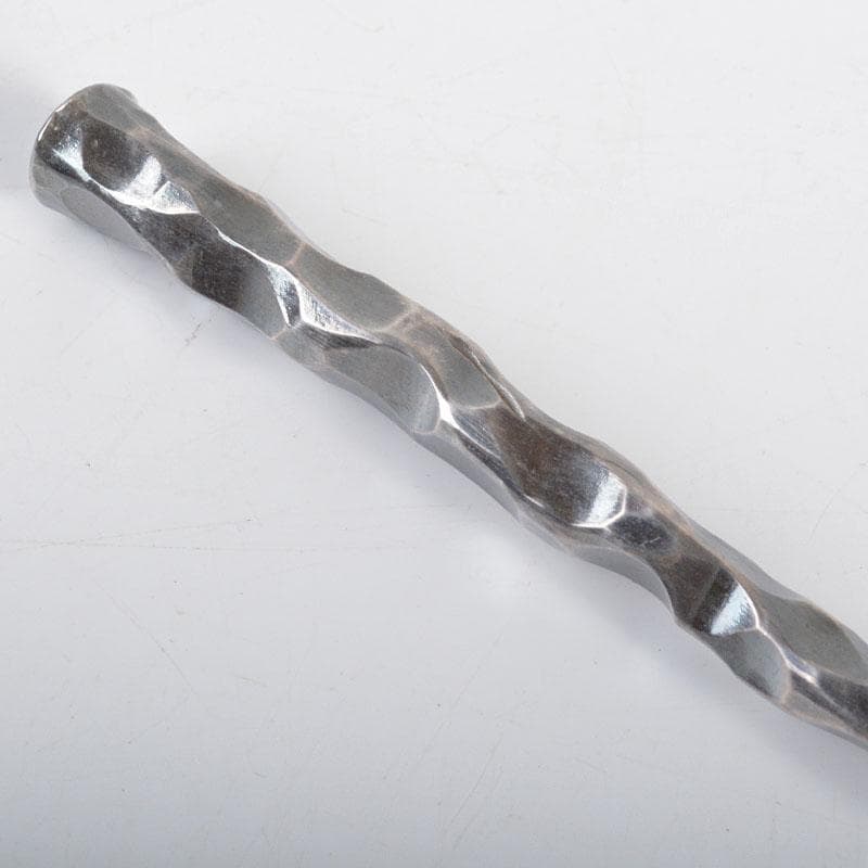 鶴岡鉦次郎　銀製　SILVER刻印　鎚目　匙　約36g　共箱　M　R4329