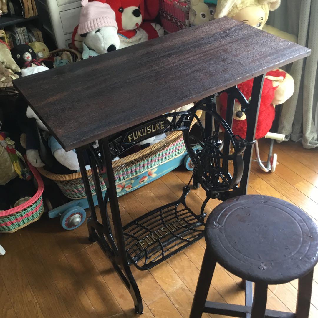 ※アンティーク※ FUKUSUKE足踏みミシン脚のテーブル　アイアン