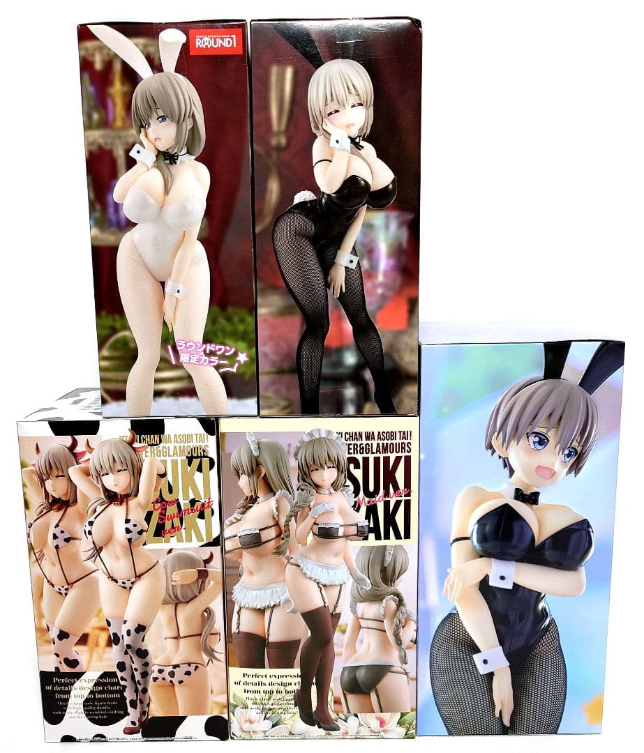 【まとめ割】宇崎 母娘 牛水着 メイド バニー R1限定 フィギュア ５体セット