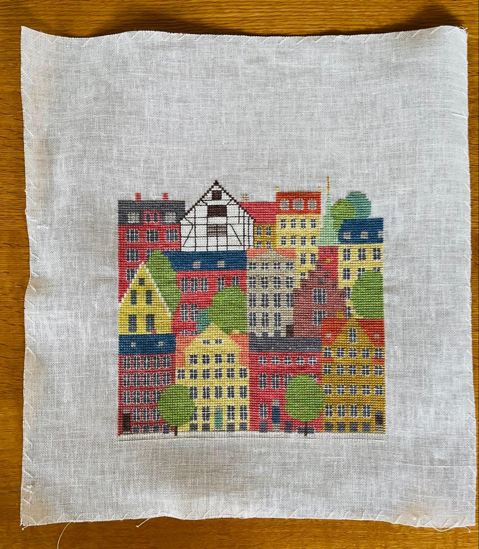 フレメクロスステッチ完成品　街並み